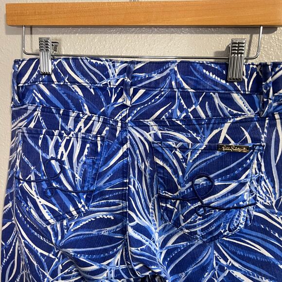 Lilly Pulitzer South Ocean Skinny Crop Blue Pants Size 6 - Picture 4 of 8